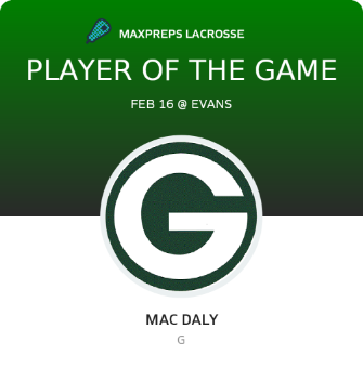 #2 Mac Daly Player of the Game badge