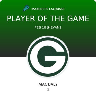 #2 Mac Daly Player of the Game badge