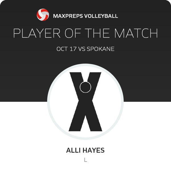 #2 Alli Hayes Player of the Game badge