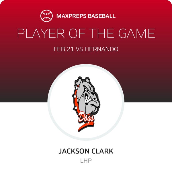 #27 Jackson Clark Player of the Game badge
