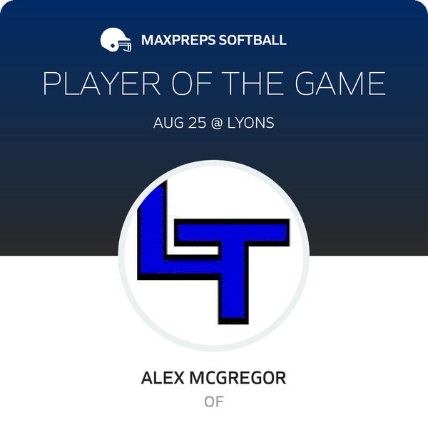 #10 Alex McGregor Player of the Game badge