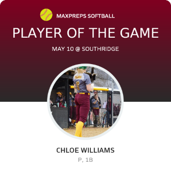 #7 Chloe Williams Player of the Game badge