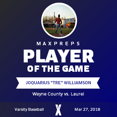 #7 J. Williamson Player of the Game badge