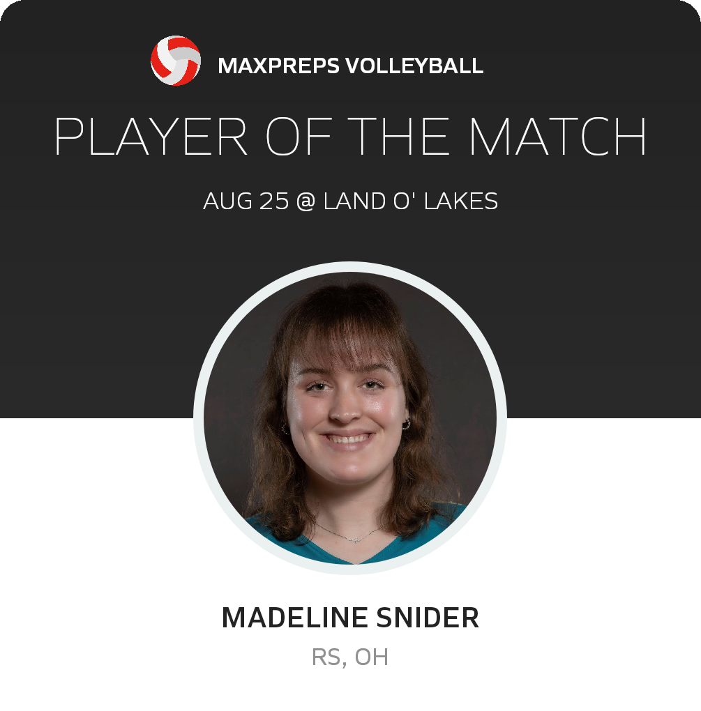 #16 Madeline Snider Player of the Game badge