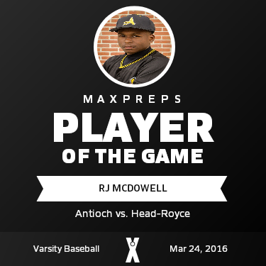 #22 RJ McDowell Player of the Game badge