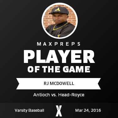 #22 RJ McDowell Player of the Game badge