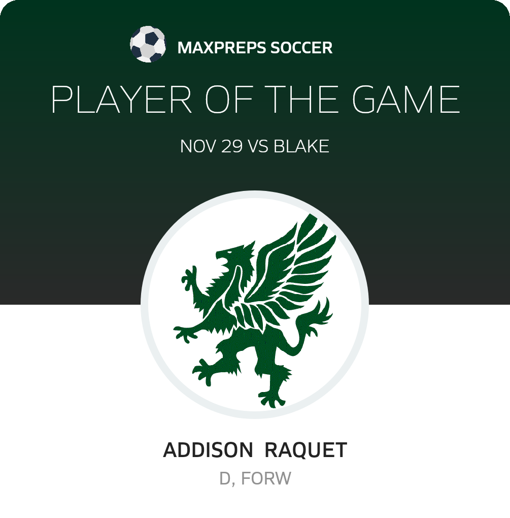 #19 Addison  Raquet Player of the Game badge