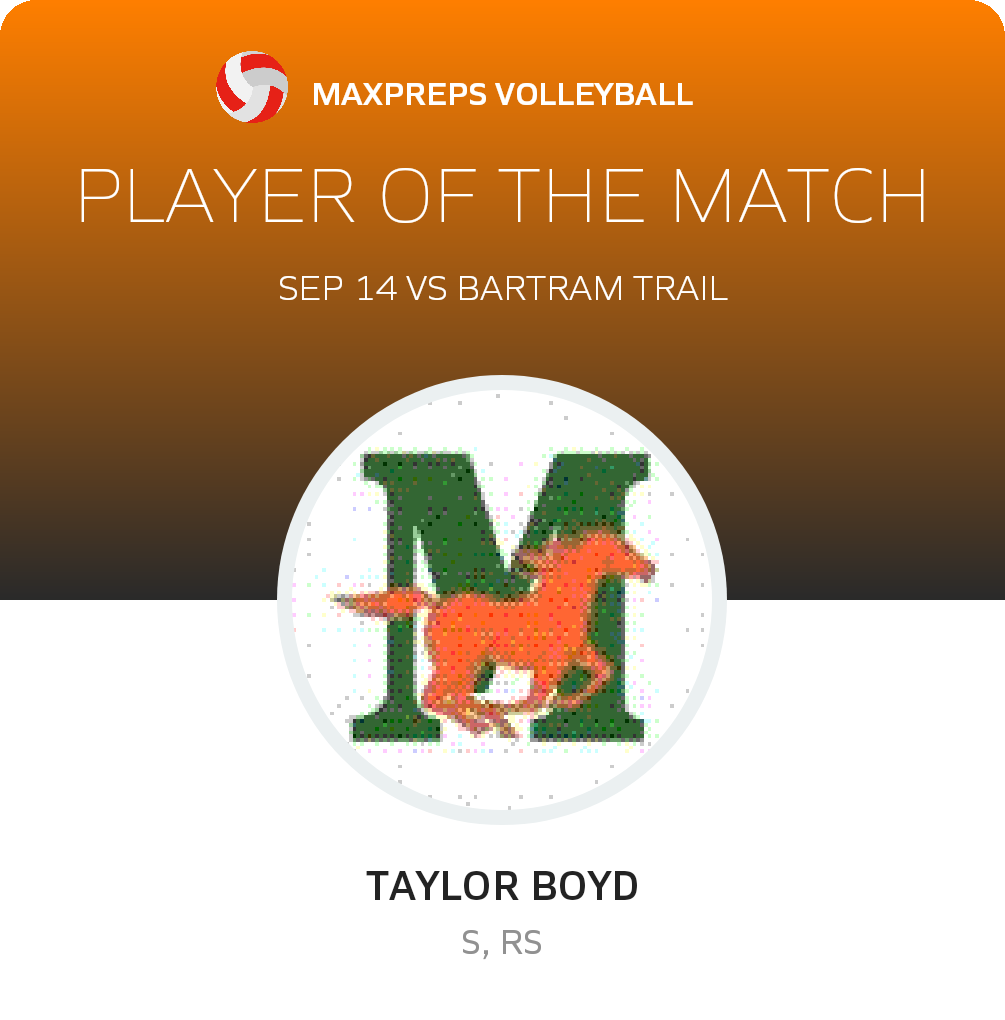 #9 Taylor Boyd Player of the Game badge