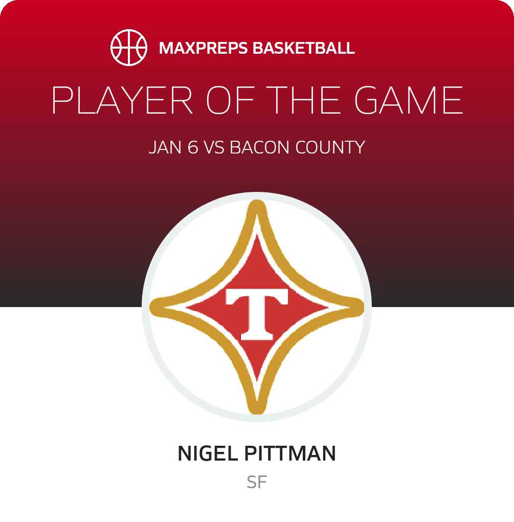 #1 Nigel Pittman Player of the Game badge