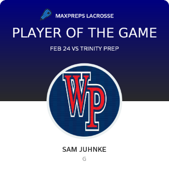 #9 Sam Juhnke Player of the Game badge