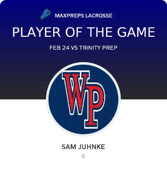 #9 Sam Juhnke Player of the Game badge