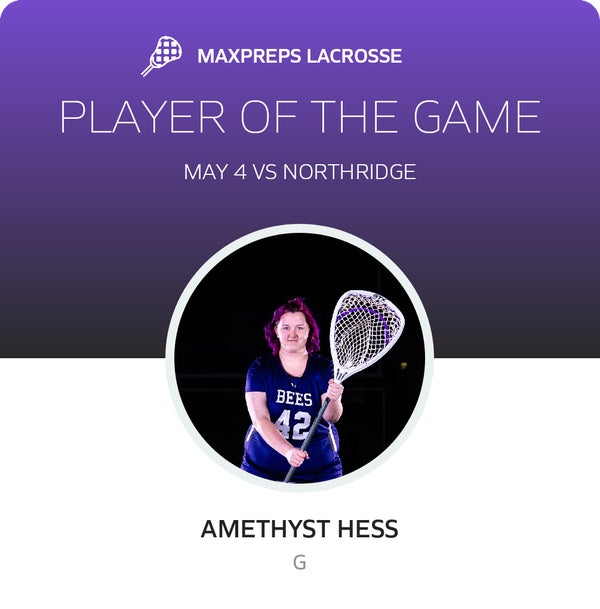 #42 Amethyst Hess Player of the Game badge
