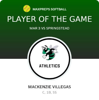 #3 Mackenzie Villegas Player of the Game badge