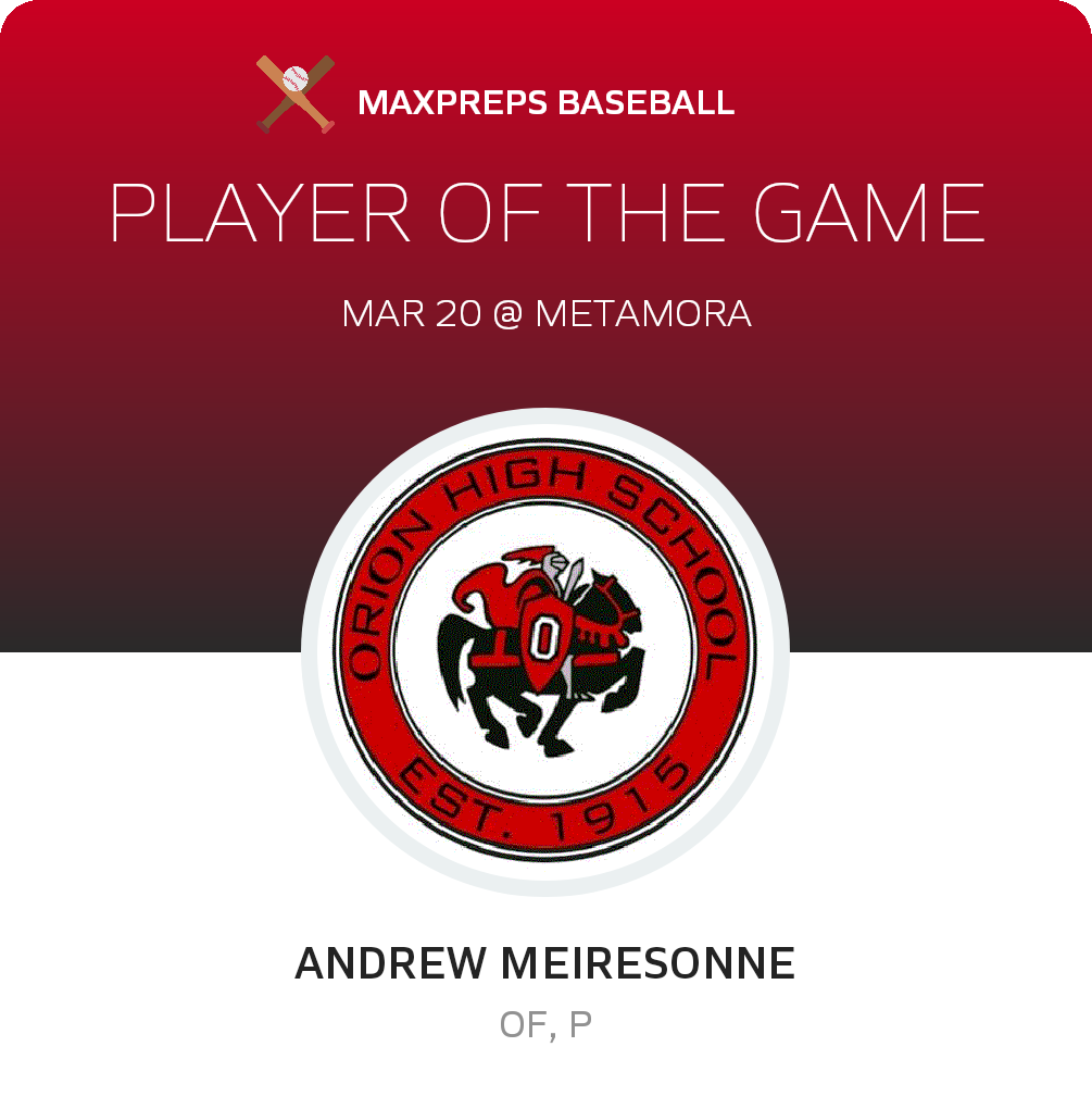 #18 Andrew Meiresonne Player of the Game badge