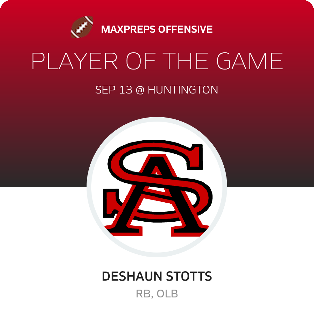 #3 Deshaun Stotts Player of the Game badge