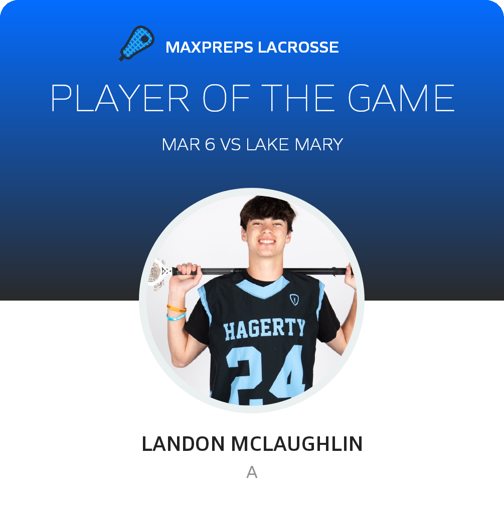 #24 Landon McLaughlin Player of the Game badge