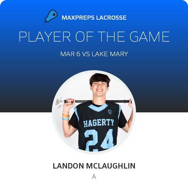 #24 Landon McLaughlin Player of the Game badge