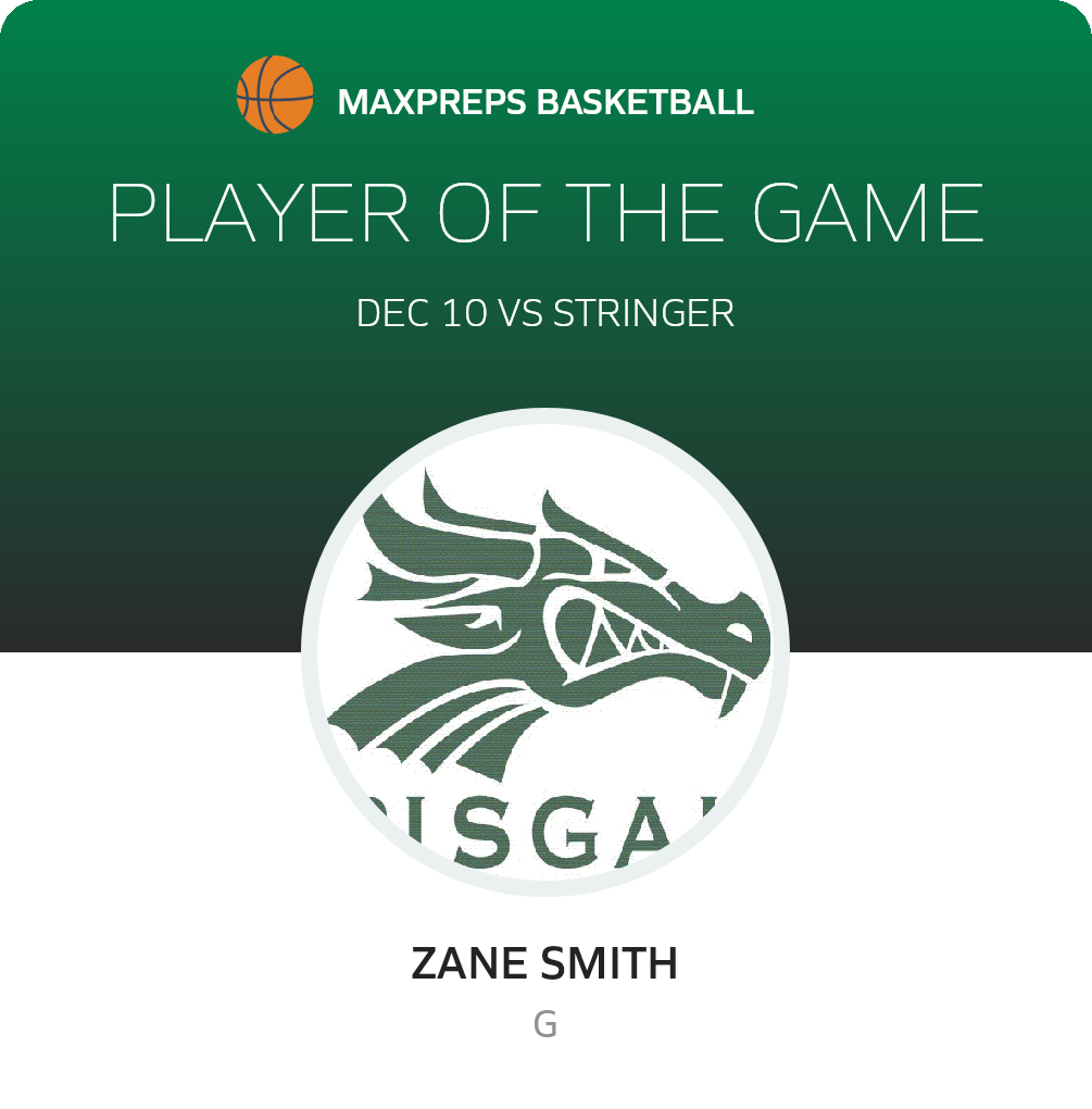 #2 Zane Smith Player of the Game badge