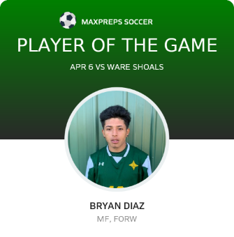 #10 Bryan Diaz Player of the Game badge