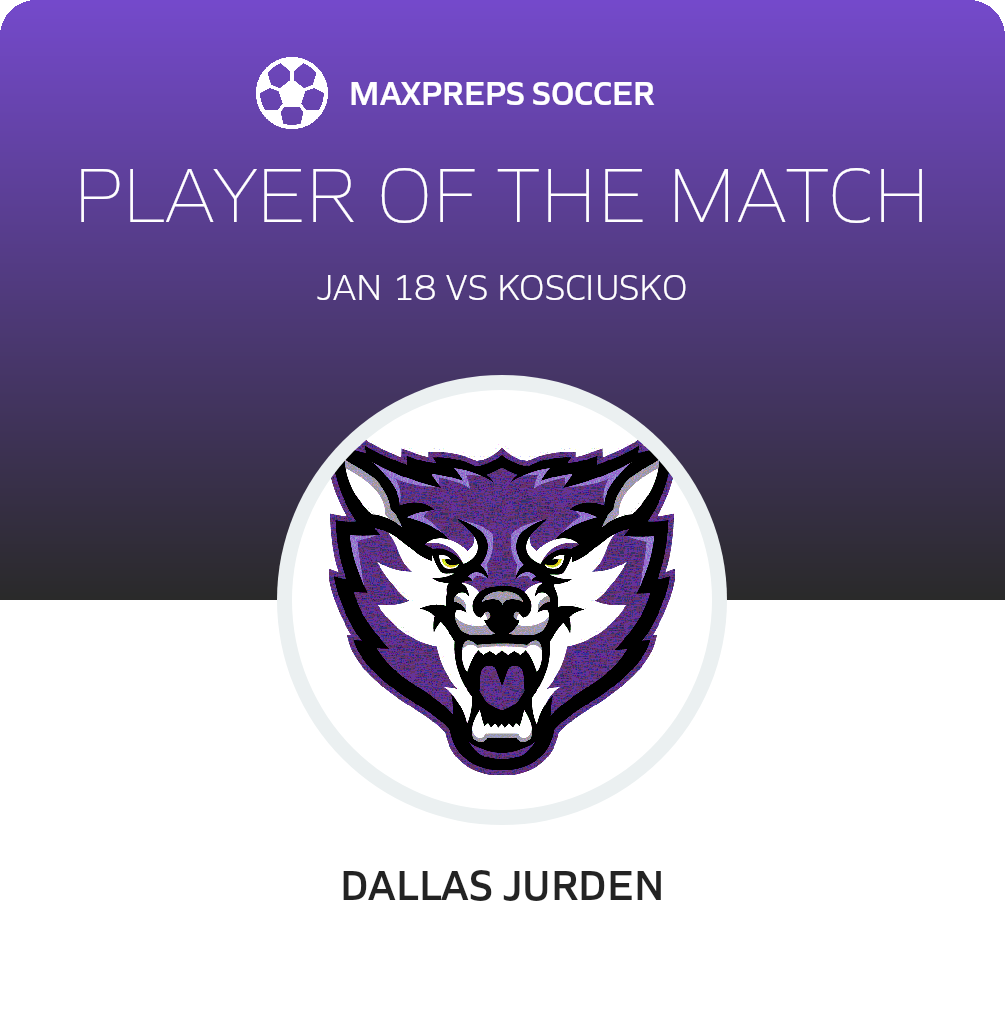#9 Dallas Jurden Player of the Game badge