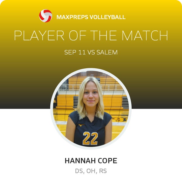 #22 Hannah Cope Player of the Game badge