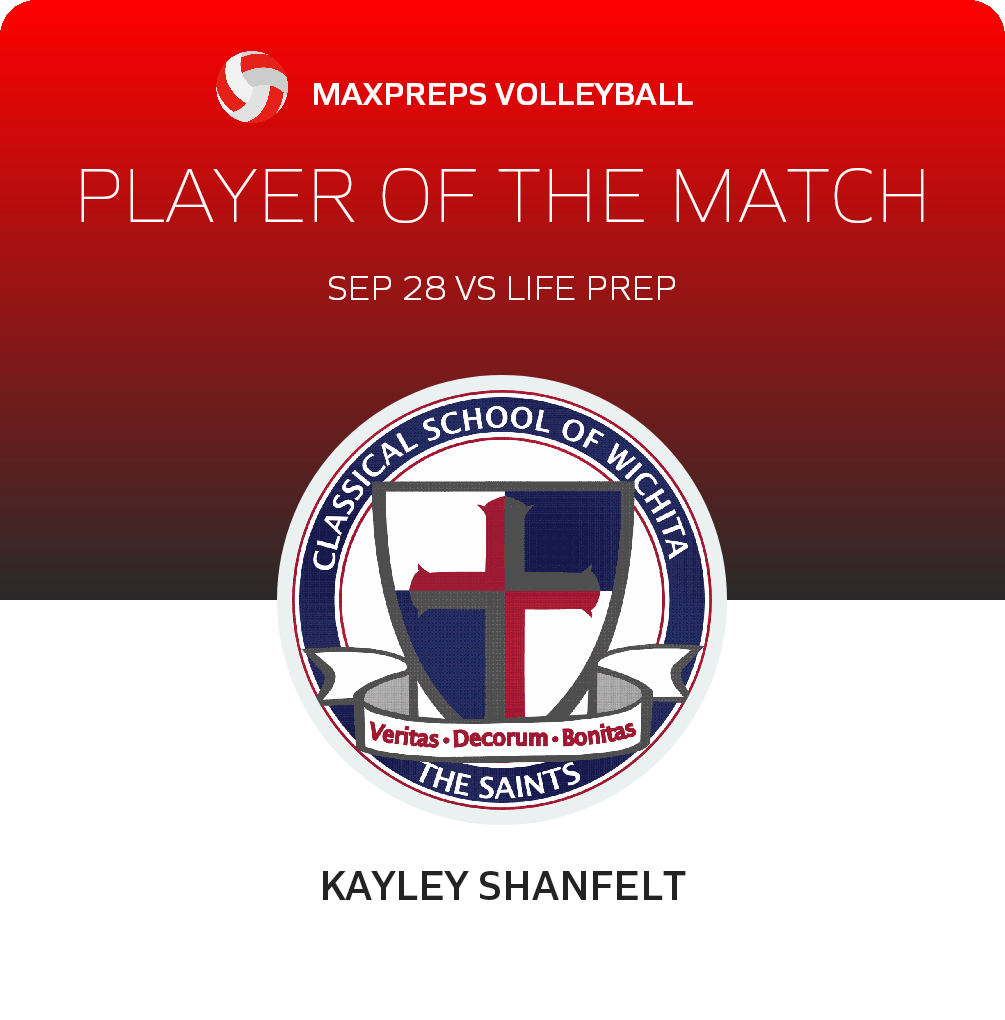 #10 Kayley Shanfelt Player of the Game badge