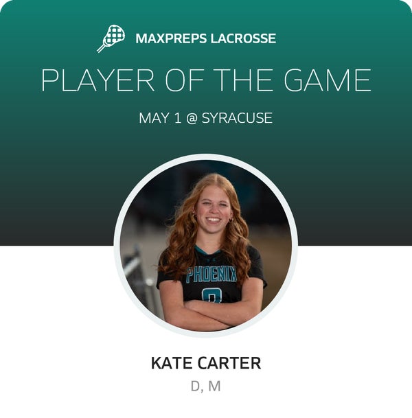#9 Kate Carter Player of the Game badge