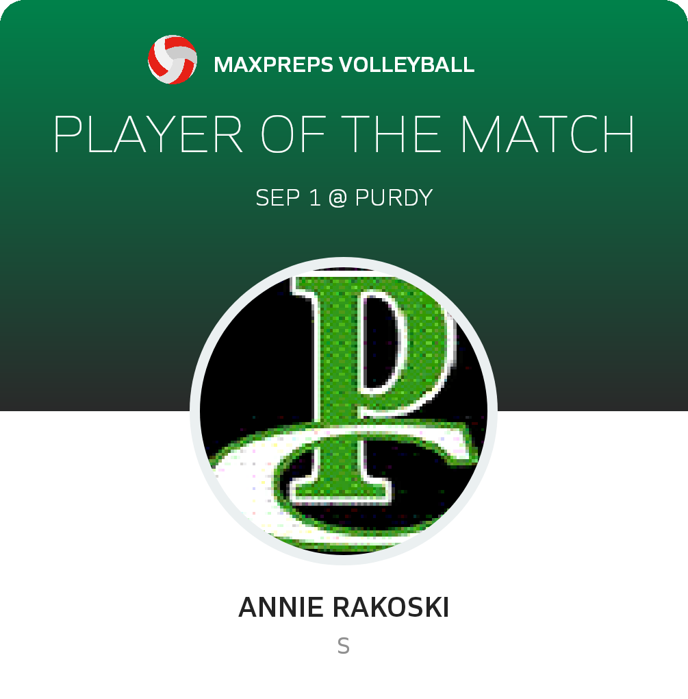 #4 Annie Rakoski Player of the Game badge