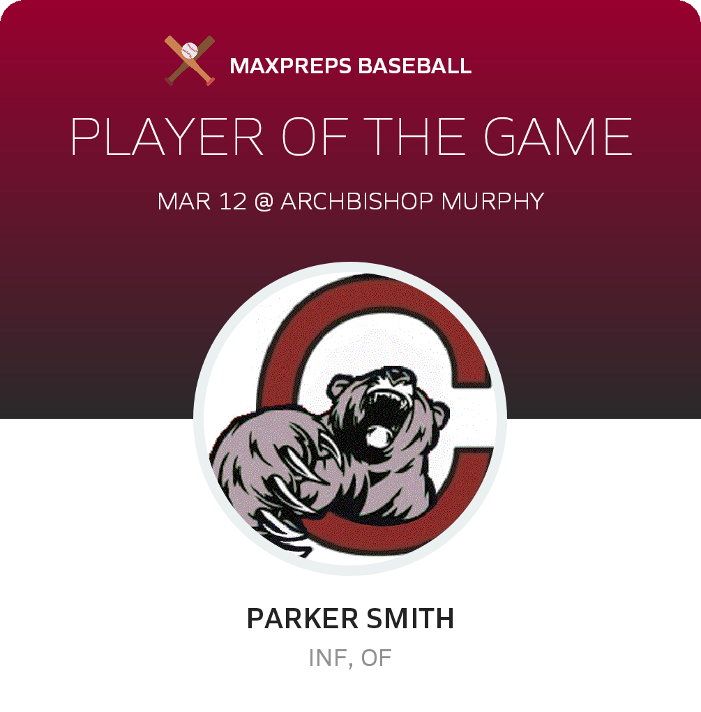 #1 Parker Smith Player of the Game badge