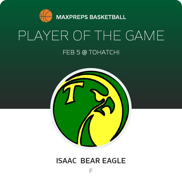 #12 Isaac Bear Eagle Player of the Game badge