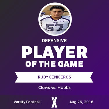 #57 Rudy Ceniceros Player of the Game badge