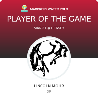 #14 Lincoln Mohr Player of the Game badge