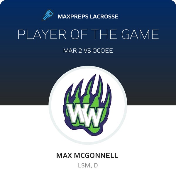#21 Maximus Mcgonnell Player of the Game badge