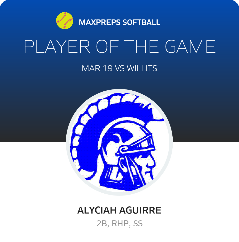 #3 Alyciah Aguirre Player of the Game badge