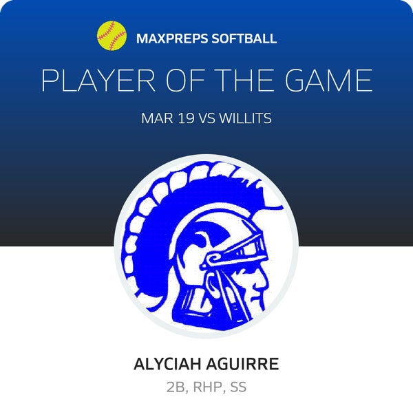 #3 Alyciah Aguirre Player of the Game badge