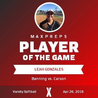 #11 Leah Gonzales Player of the Game badge