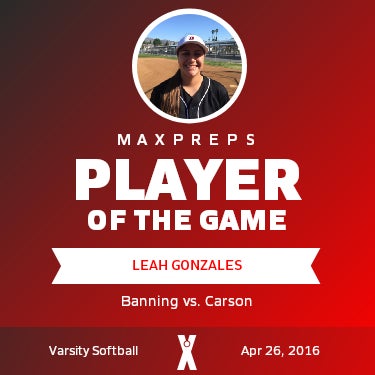 #11 Leah Gonzales Player of the Game badge