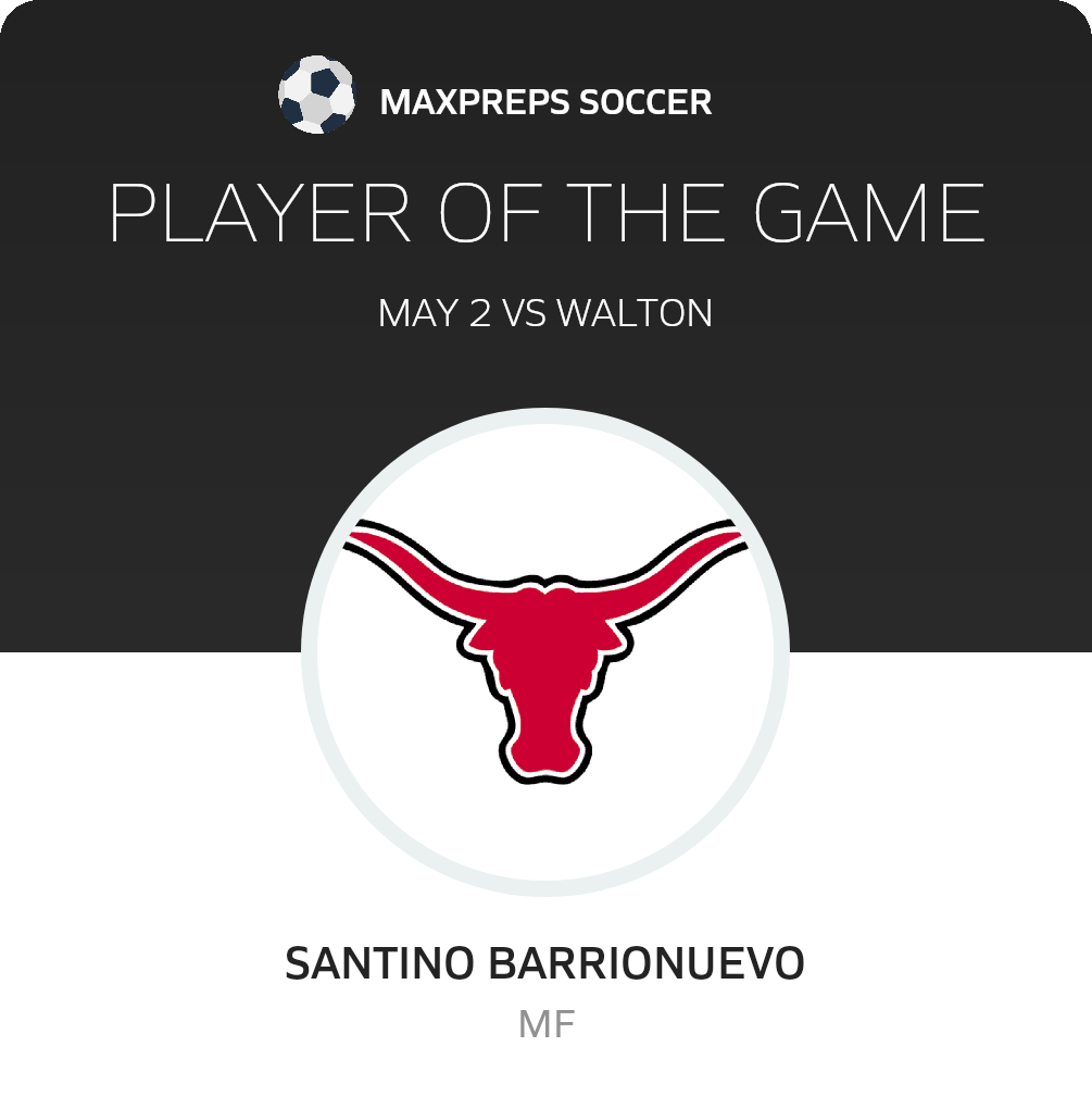 #8 Santino Barrionuevo Player of the Game badge