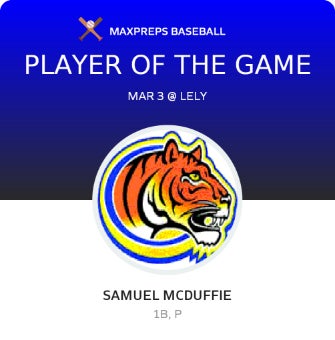 #14 Samuel McDuffie Player of the Game badge