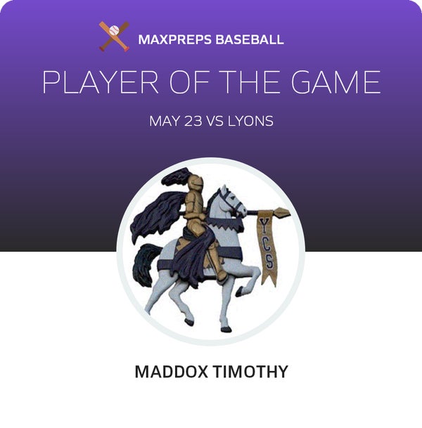 #5 Maddox Timothy Player of the Game badge
