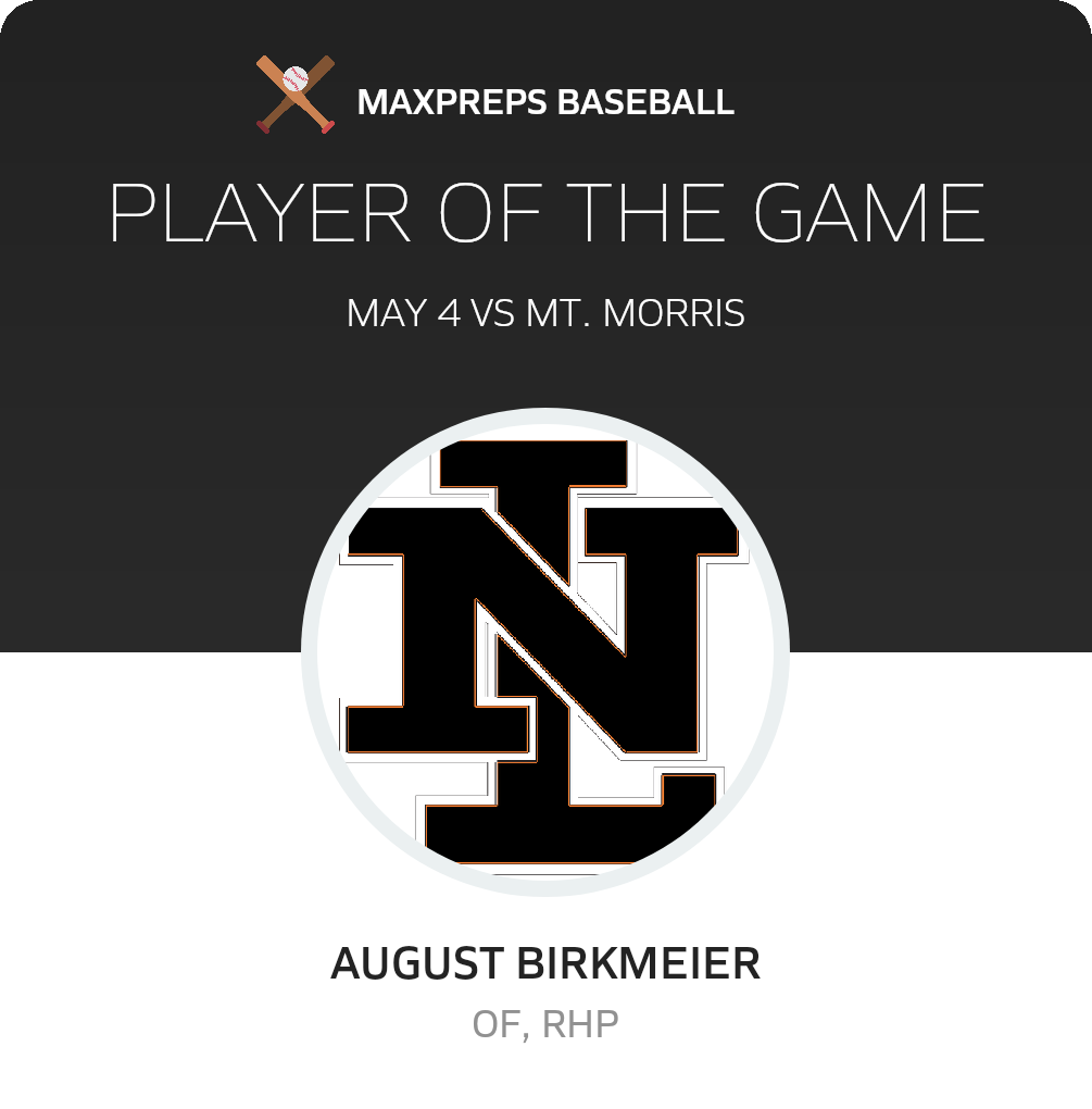 #23 August Birkmeier Player of the Game badge