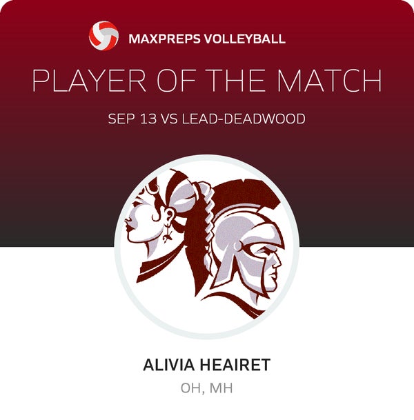 #5 Alivia Heairet Player of the Game badge