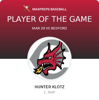 #4 Hunter Klotz Player of the Game badge