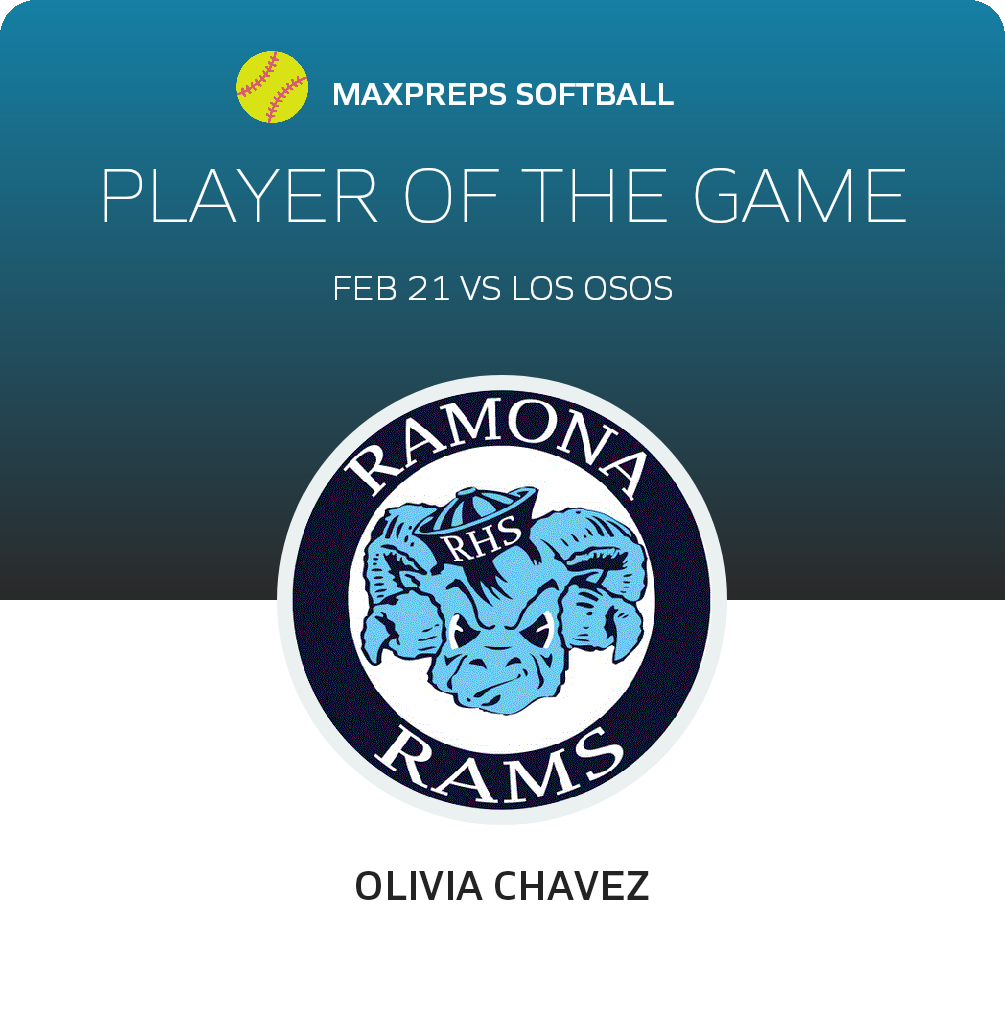 #19 Olivia Chavez Player of the Game badge