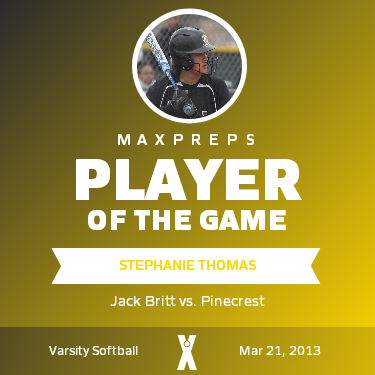 Stephanie Thomas Player of the Game badge