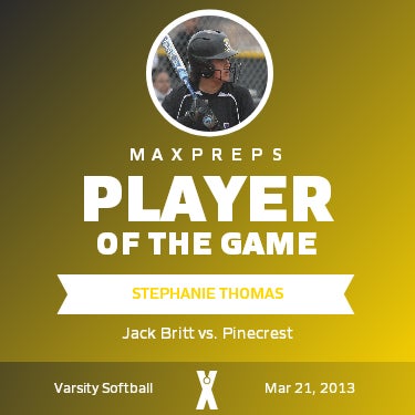 Stephanie Thomas Player of the Game badge