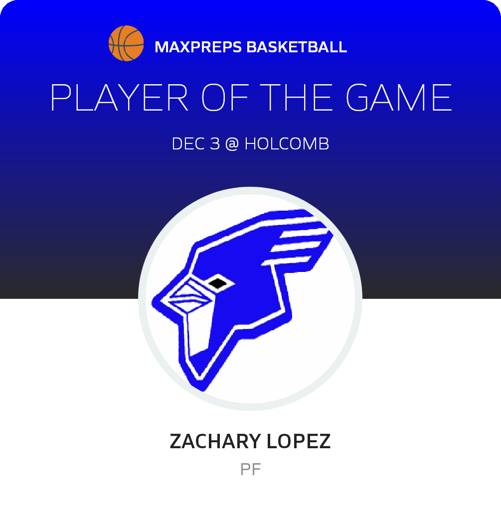 #22 Zachary Lopez Player of the Game badge