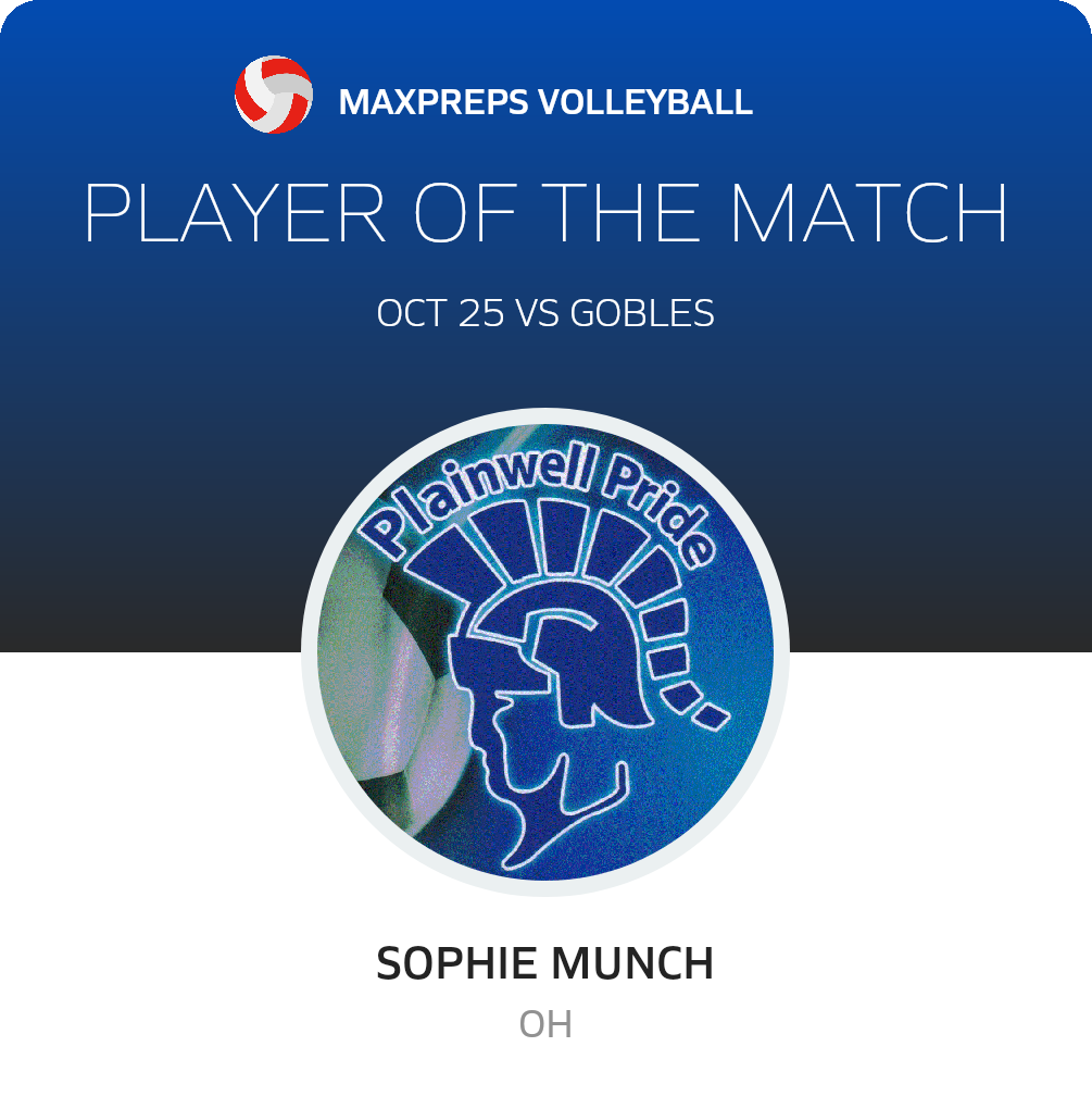 #6 Sophie Munch Player of the Game badge