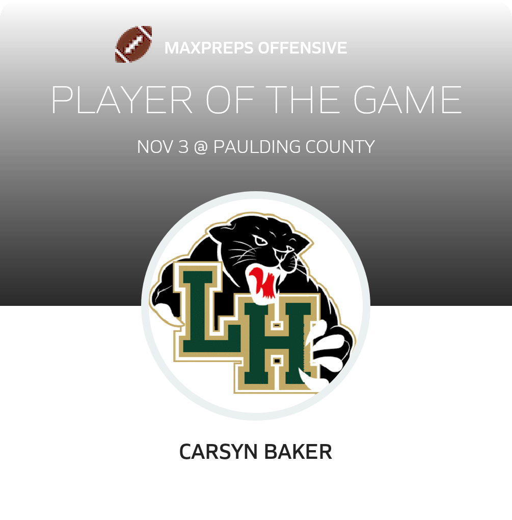 #26 Carsyn Baker Player of the Game badge