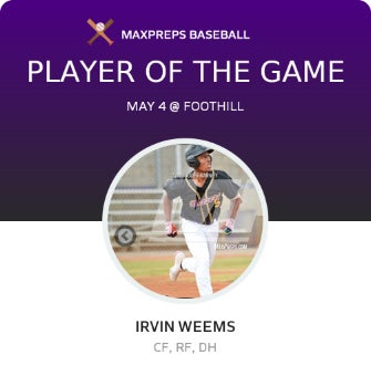 #5 Irvin Weems Player of the Game badge